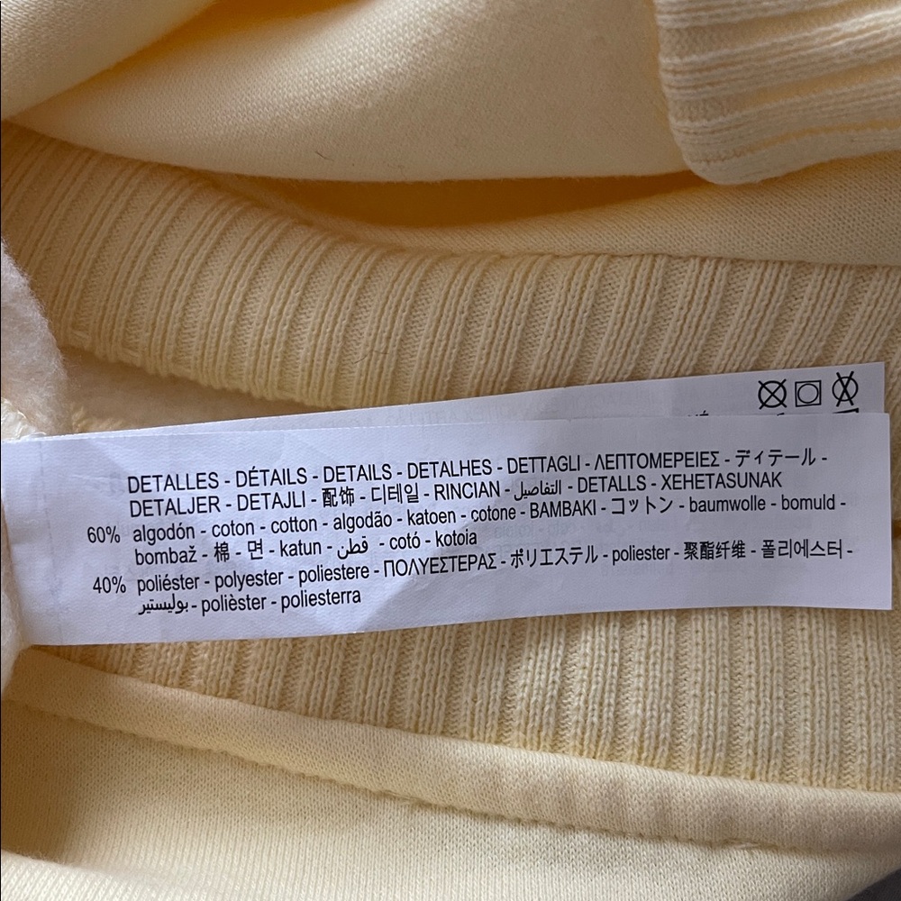 Zara Women’s Yellow Cropped Sweater V-Neck Vest EUC Size Small - Picture 6 of 6